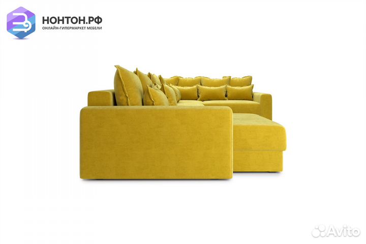 Диван п-образный тик-так Омега горчичный