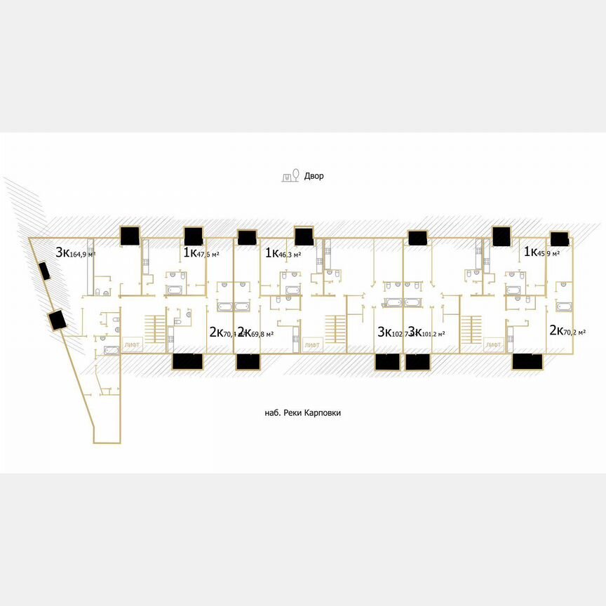 3-к. квартира, 142,2 м², 7/8 эт.