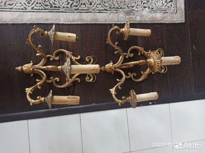 2 антикварных бра, середина XX века