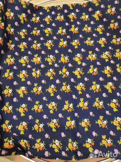 Ткань крепдешин СССР, темно-синий, отрез 1,8м