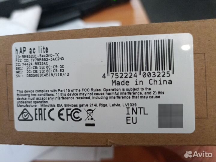 Роутер mikrotik hAP ac lite RB952Ui-55ac2nD-TC