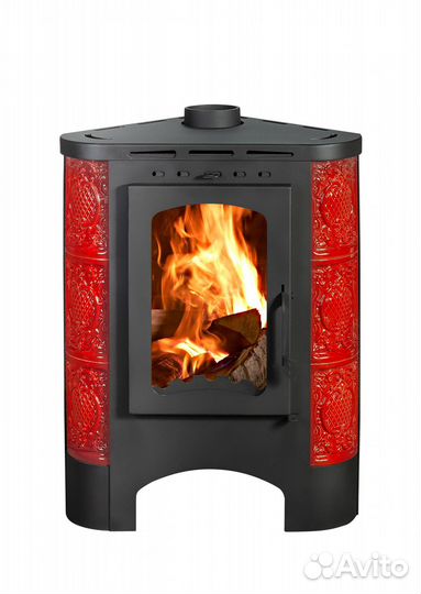 Печь-камин бавария Угловая Радиус изразцовая 