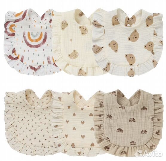 Слюнявчик из муслина новый