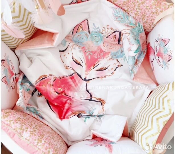 Бортики в детскую кроватку с одеялом