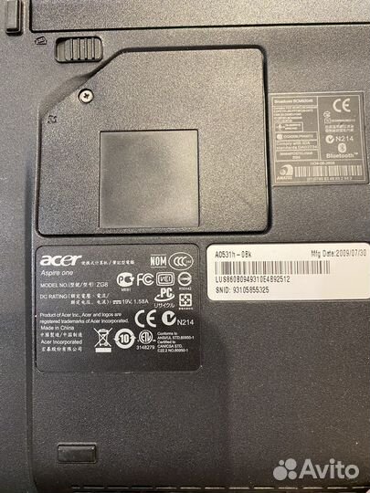 Ноутбук acer aspire one