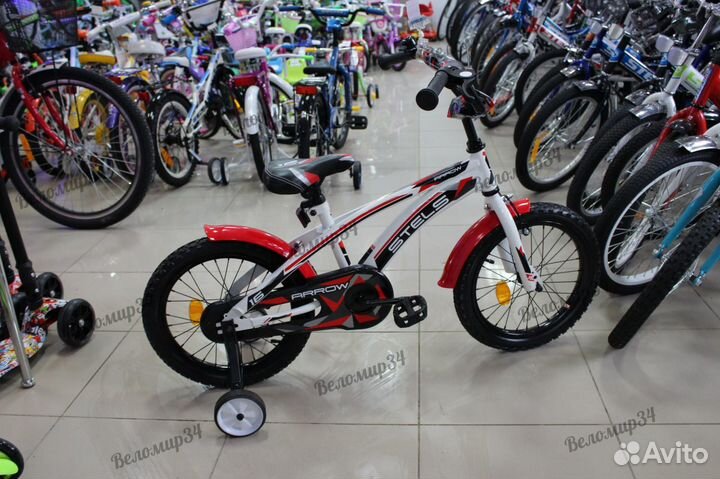 Детский велосипед Stels Arrow 16д бело-красный