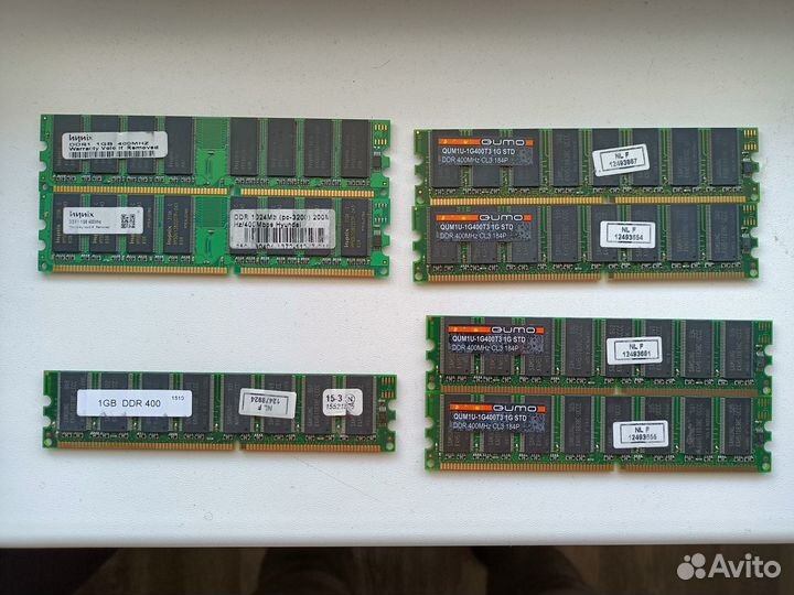 Оперативная память DDR1 1Gb PC3200 400мгц dimm RAM