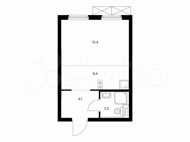 Квартира-студия, 25,4 м², 23/33 эт.