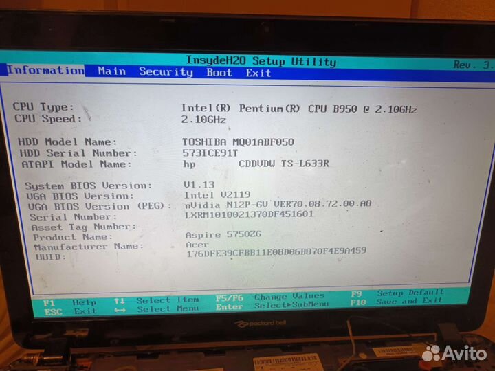 Ноутбук Acer aspire 5750ZG