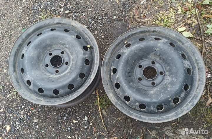 Два стальных диска R15 5x100 Поло Рапид и зима