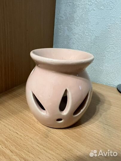 Керамическая аромалампа розовая