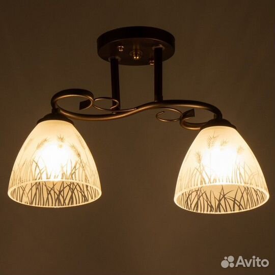 Люстра Ласни 2хE27 40Вт венге 45х15х28 см