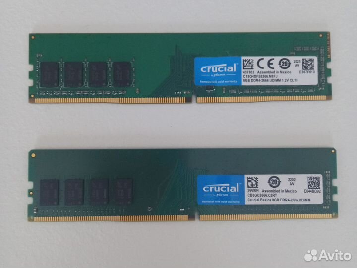 Оперативная память crucial ddr4 8gb 2666