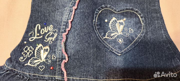 Джинсовый сарафан для девочки 92