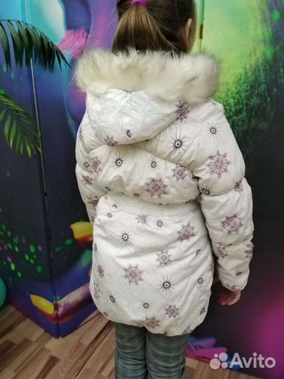 Тёплое меховое пальто на девочку