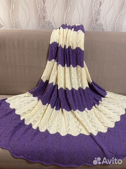 Плед вязанный на спицах размер: 210*200 см