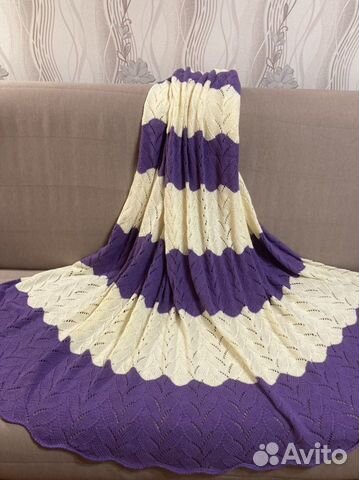 Плед вязанный на спицах размер: 210*200 см