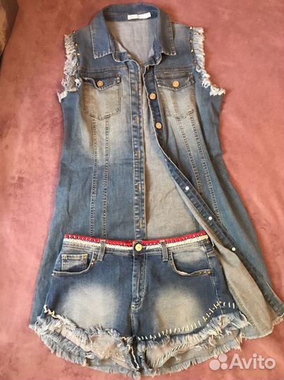 Джинсовый костюм женский