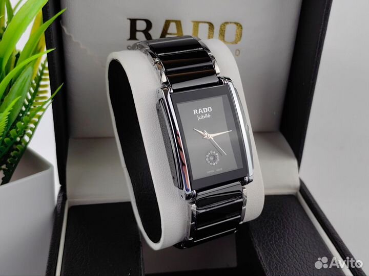 Часы мужские Rado керамика серебро чёрные