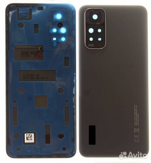 Задняя крышка для Xiaomi Redmi Note 11 Серая (со стеклом камеры и скотчем)