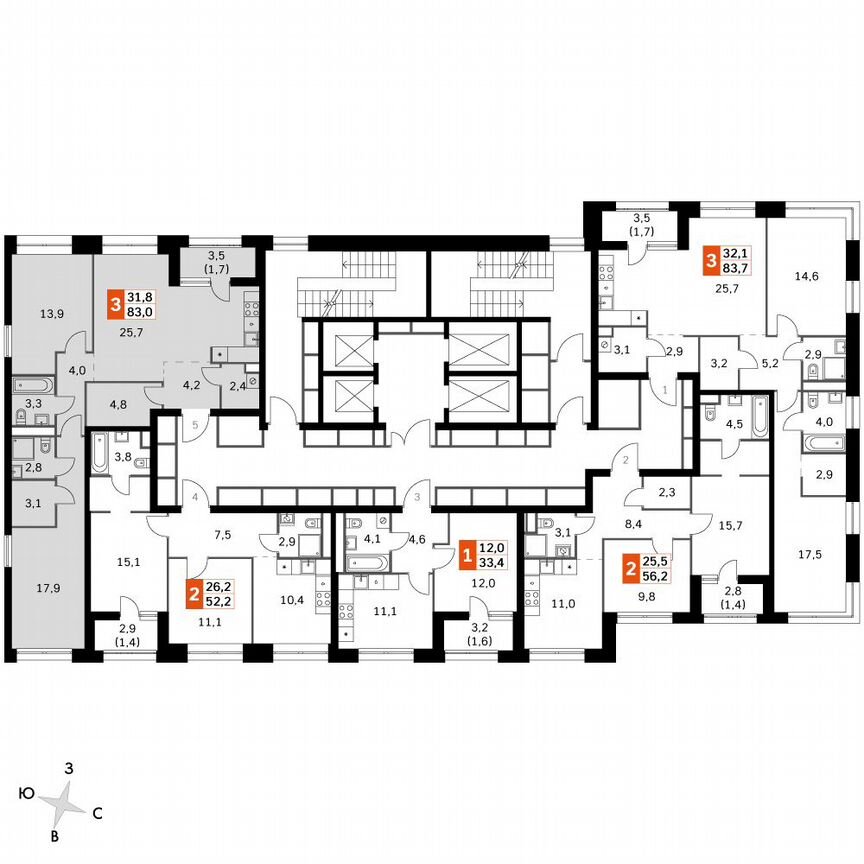 2-к. квартира, 83,8 м², 37/37 эт.