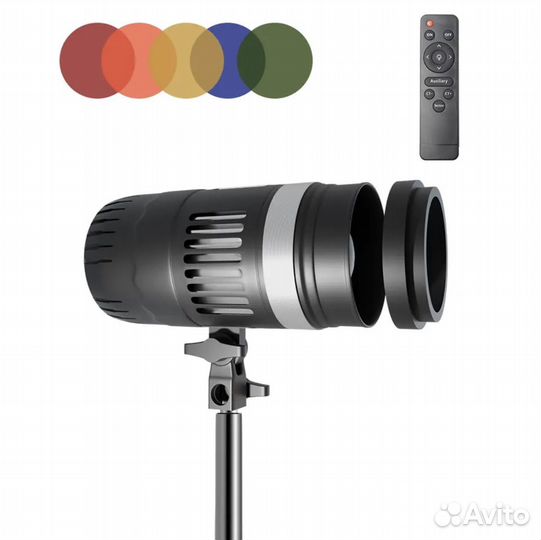 Видеосвет YM80 с цветными фильтрами на штативе