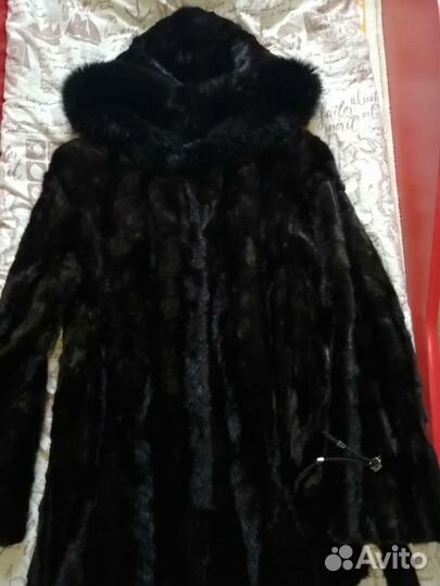 Шуба норковая с капюшоном 48 50 бу