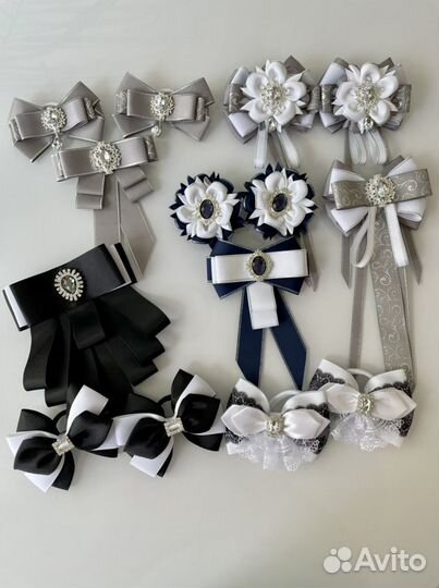 Комплект для школы с бантом и галстуком брошью