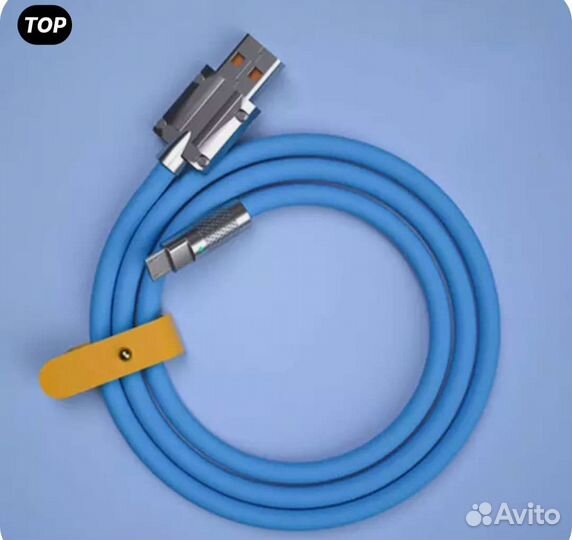 Кабель USB tape-C жидкий силикон, 120W