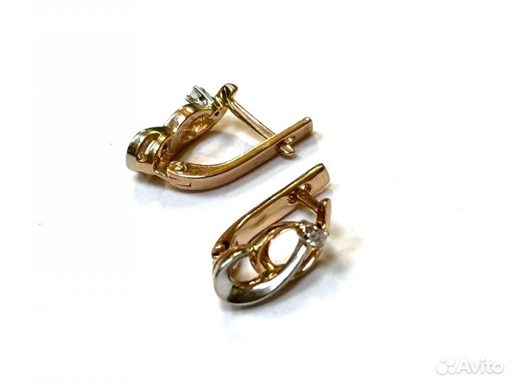 Серьги золотые с бриллиантами (Долгополова)