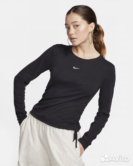 Женский топ лонгслив Nike для бега M center swoosh