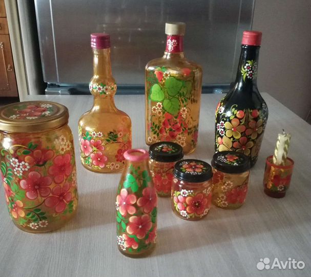 Посуда расписная стекло