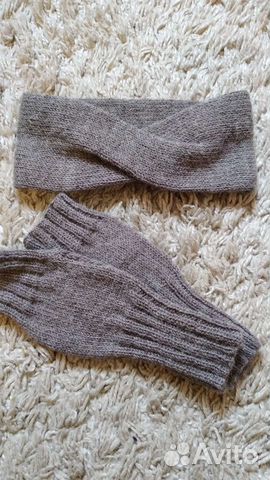 Комплект повязка и митенки