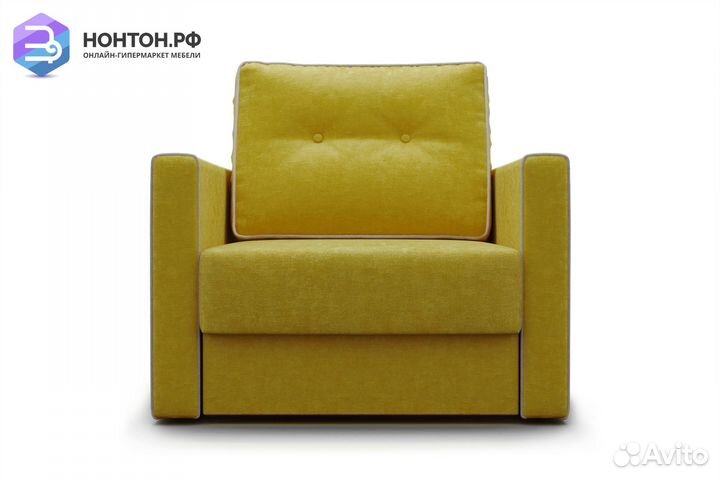 Кресло еврокнижка Леон горчичное