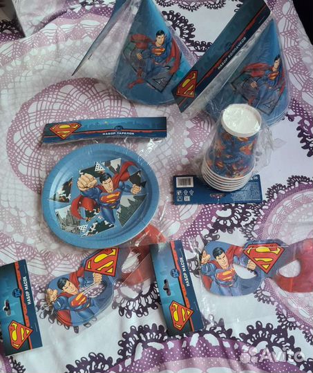 Одноразовая праздничная посуда Бэтман и Спайдермен