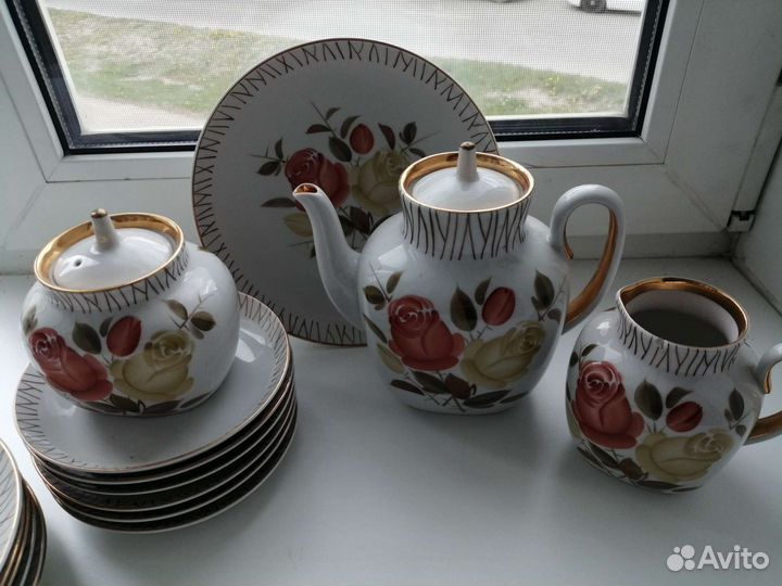 Сервиз СССР лфз букет чайных роз