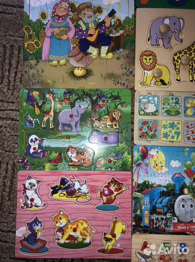 Деревянные пазлы вкладыши