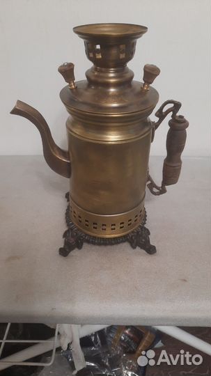 Самовар дровяной угольный и чайник на дровах