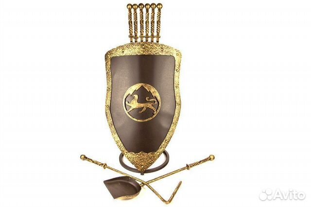 Каминный набор Щит-подставка Барс на 6 шампуров Эв