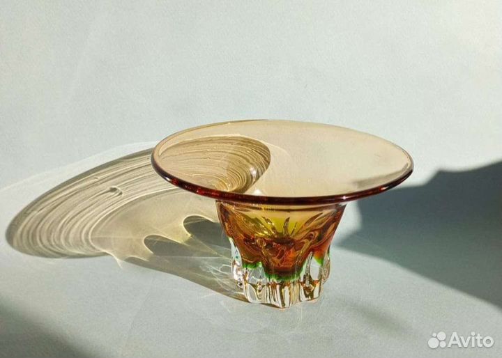 Ваза для Фруктов и Конфет,цветное стекло Чехия