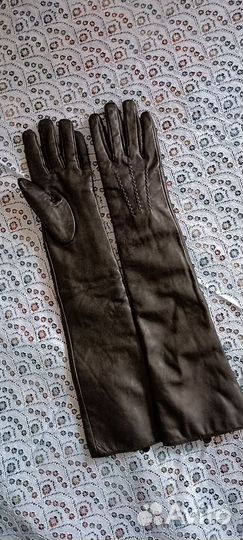 Перчатки кожаные женские длинные