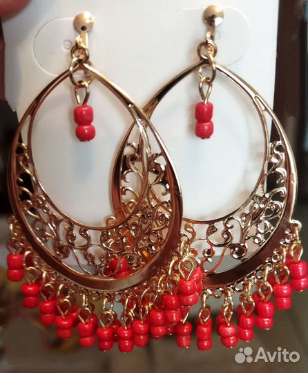 Серьги - клипсы для фламенко, восточных, танцев