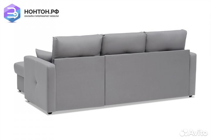 Диван угловой дельфин Вита серый