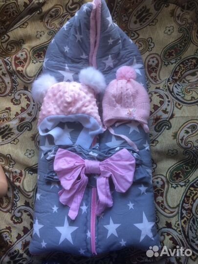 Конверт одеяло на выписку для девочки