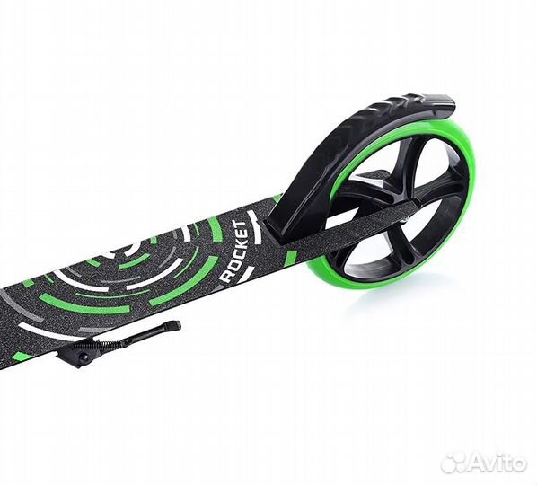 Самокат rocket R0066, 200 мм, зеленый
