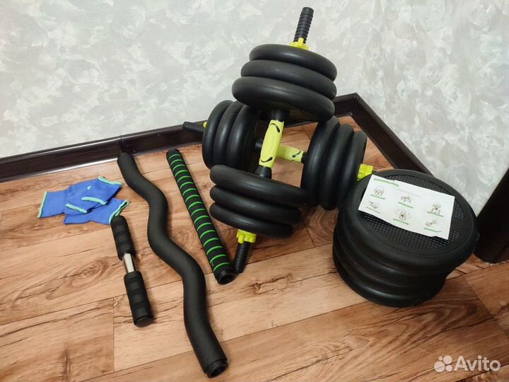 Полный комплект домашних разборных гантелей