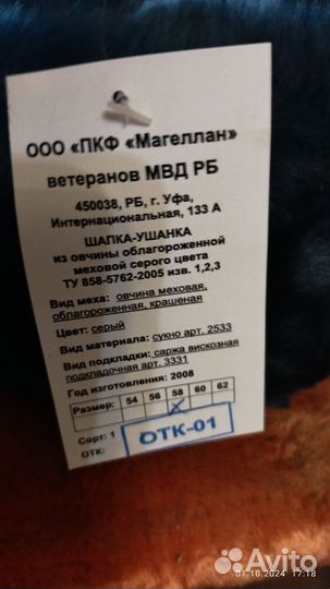 Зимняя полицейская шапка