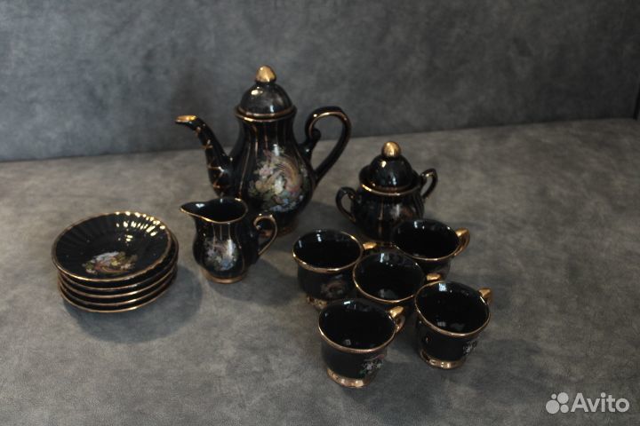Чайный набор на 5 человек чёрного цвета