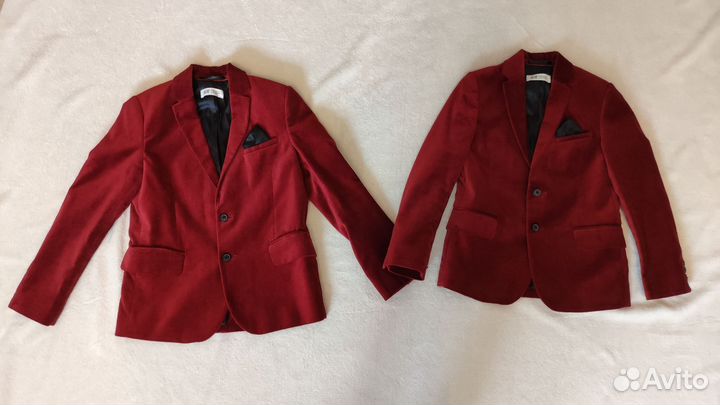 Пиджак бордовый велюровый hm 128 и 134