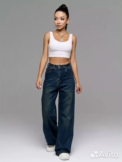 Джинсы багги женские